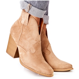 MSMG Bottines Femme Beige Meronet