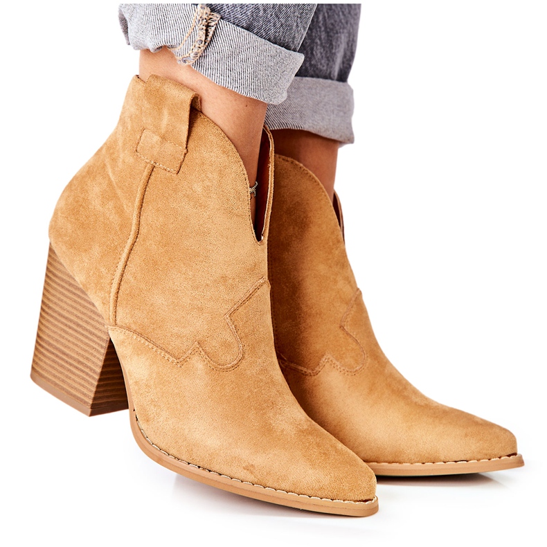 MSMG Bottes Talon Femme Camel Meronet brun