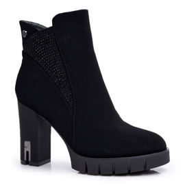 SEA Boots femme à talon haut et plateforme avec oxyde de zirconium Black Deren le noir