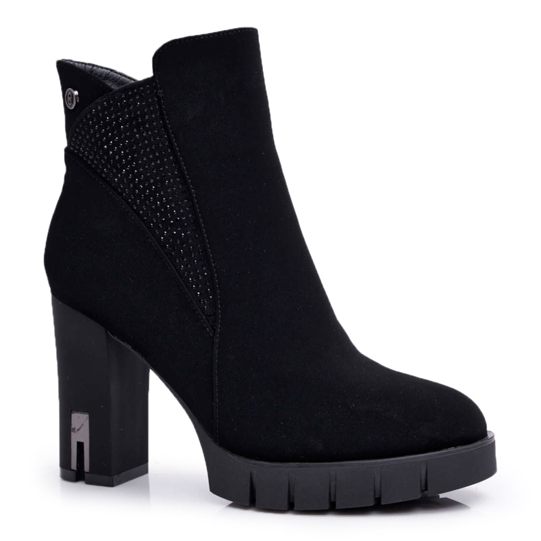 SEA Boots femme à talon haut et plateforme avec oxyde de zirconium Black Deren le noir