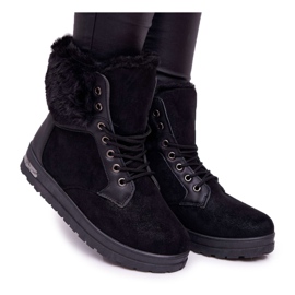 BUGO Bottes Hautes Femme avec Fourrure Noir Glamiso