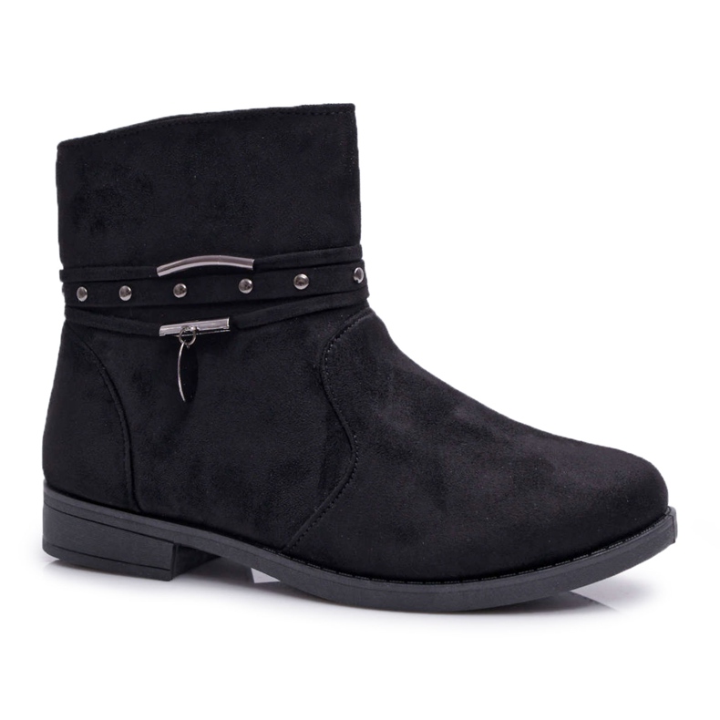 BUGO Bottes Femme Talon Plat Chaud Noir Verte le noir