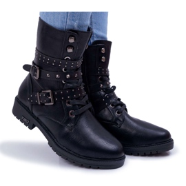 BUGO Bottes Pour Femmes Sur Un Talon Plat Noir Emenbar