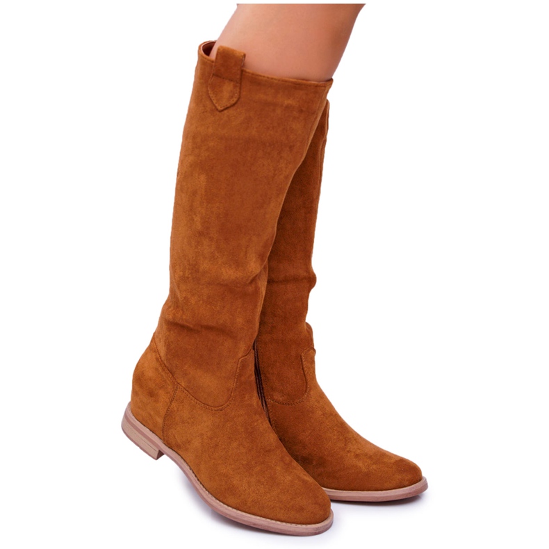 SEA Bottines Mi-mollet En Daim Femme Camel Temet brun