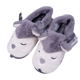 BUGO Chaussons Femme Avec Fourrure et Renne Gris Renne