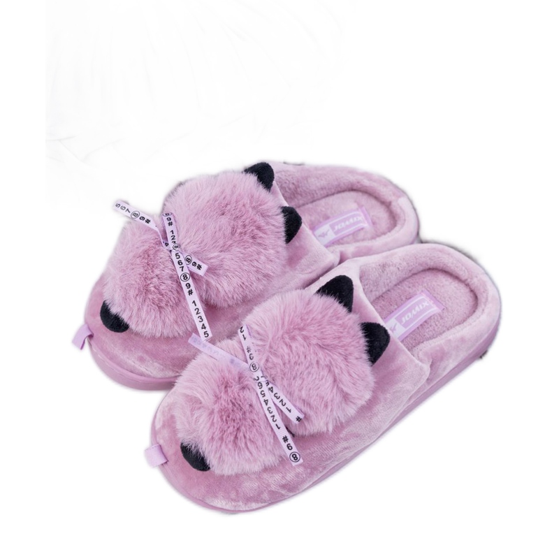 BUGO Chaussons Femme Avec Fourrure Chaton Rose Kitty BUGO Chaussons Femme Avec Fourrure Chaton Rose Kitty