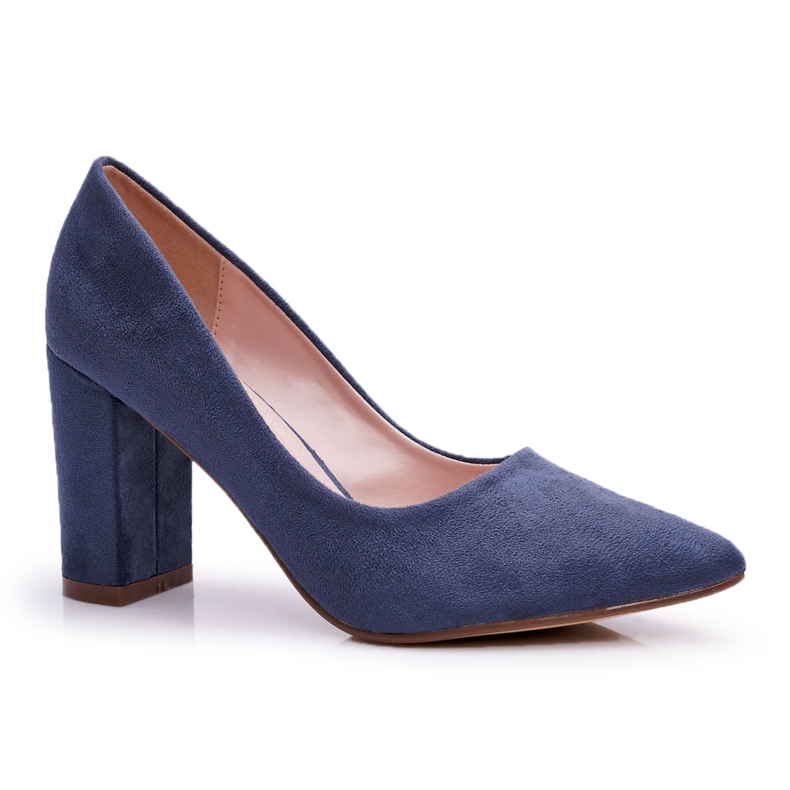 SEA Escarpins Femme À Talons En Daim Bleu Marine Florena