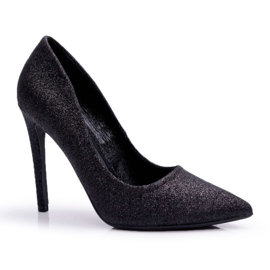 PS1 Escarpins femme Glitter Noir Vivien