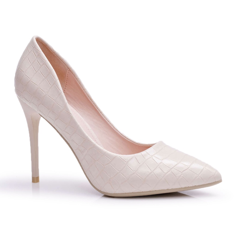 PS1 Escarpins Femme Imprimé Alligator Beige Flop PS1 Escarpins Femme Imprimé Alligator Beige Flop