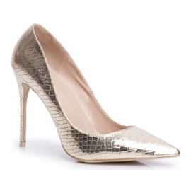 Escarpins femme Lu Boo Snake Skin Gold BC-791 doré