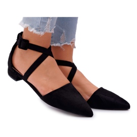 PS1 Ballerines en suède pour femmes Spitz Black Vontare le noir