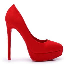 SEA Escarpins Femme Daim Plateforme Rouge Gervalo