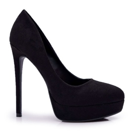 SEA Talons Aiguilles Femme Daim Plateforme Noir Gervalo le noir