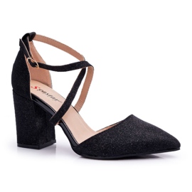 SEA Escarpins à Talons Pour Femmes Glitter Noir Perset le noir multicolore
