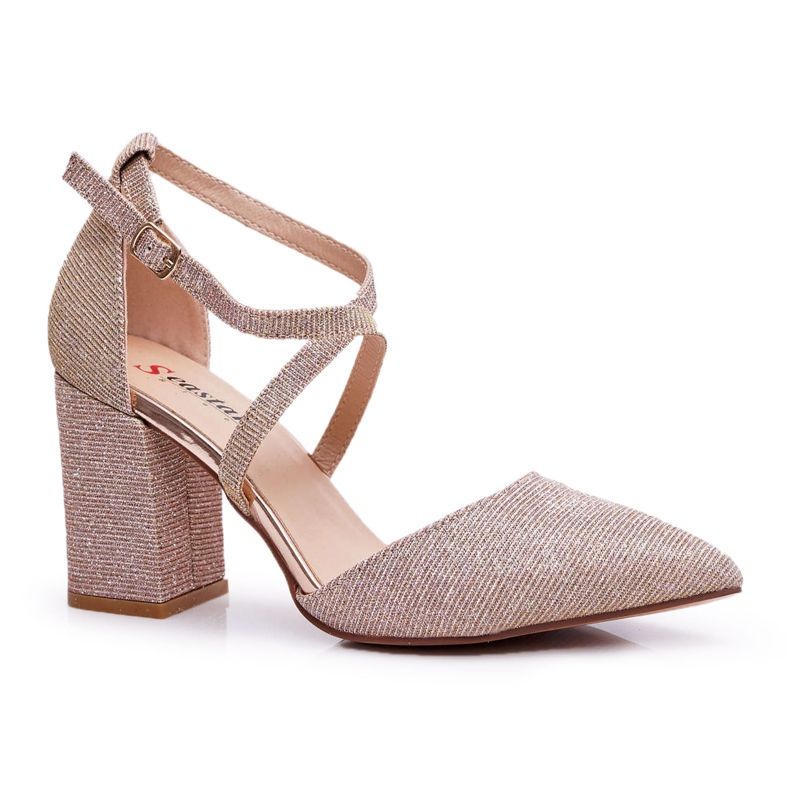 SEA Escarpins à talons pour femmes Perset champagne pailleté multicolore rose SEA Escarpins à talons pour femmes Perset champagne pailleté multicolore rose