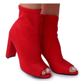 PS1 Bottines Femme Lycra Open Toes Red First rouge