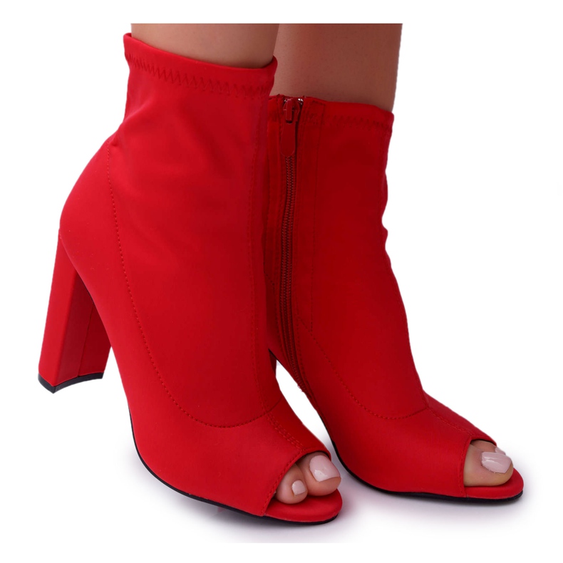 PS1 Bottines Femme Lycra Open Toes Red First rouge