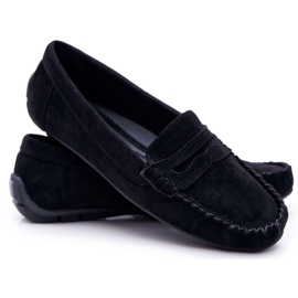 PS1 Mocassins Noirs Femme En Daim Boléro le noir