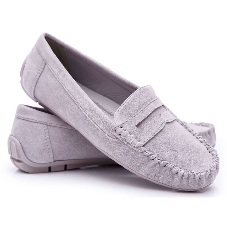 SEA Mocassins Gris Femme En Daim Boléro