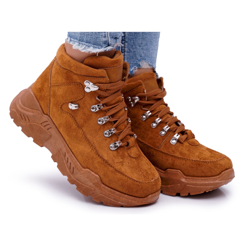 BUGO Chaussures montantes de sport pour femmes Camel Unreal brun