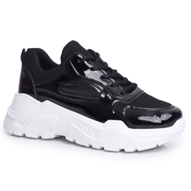 BUGO Chaussures Sport Femme Laquées Noir Wenson