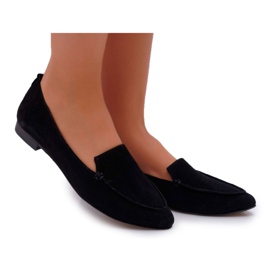 Nicole Mocassins Femme Mocassins Cuir Daim Noir Homny