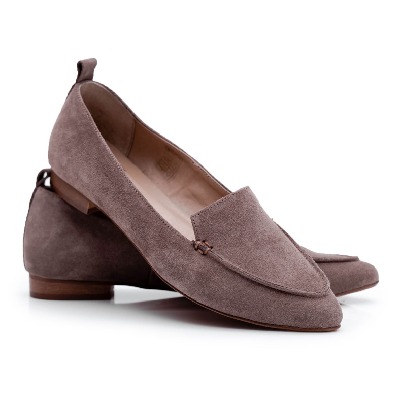 Nicole Mocassins Femme Mocassins Cuir Daim Cappuccino Homny beige