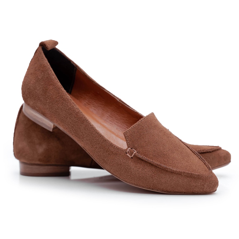 Nicole Mocassins Femme Mocassins Cuir Daim Cognac Homny brun