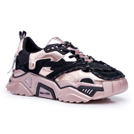 Chaussures de sport pour femmes Big Star de Daniel Lopez noir et or FF274A528 jaune