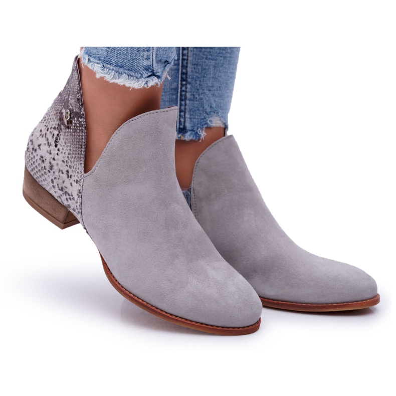 Bottines Plates Femme Maciejka Cuir Gris 04091-03 / 00-5 Bottines Plates Femme Maciejka Cuir Gris 04091-03 / 00-5