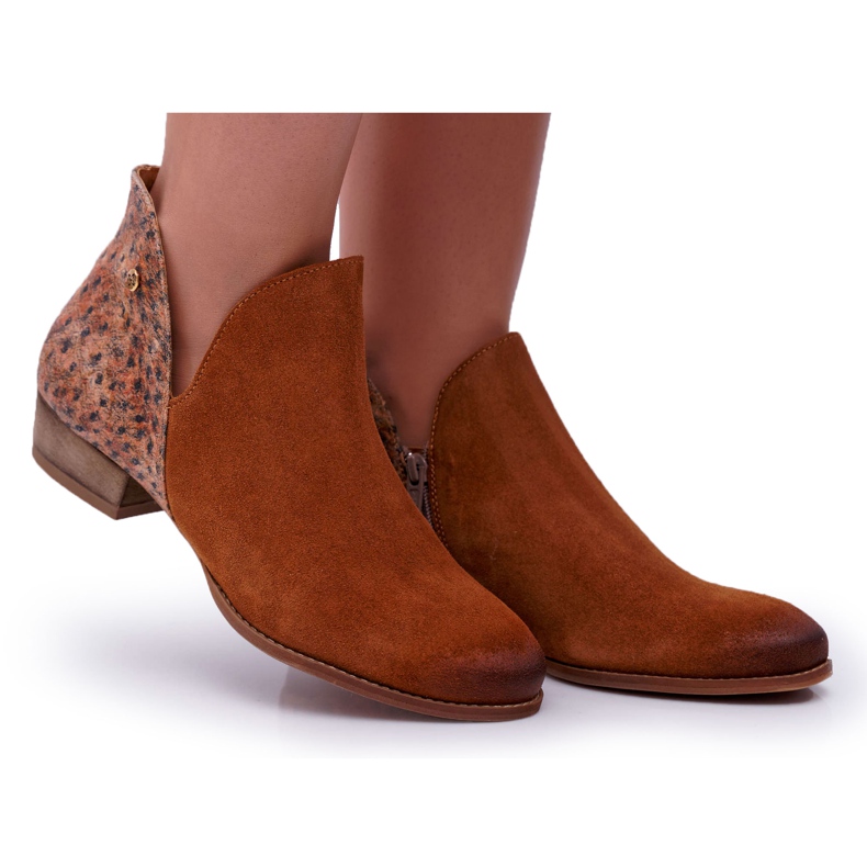 Bottines Plates Femme Maciejka Spring Cuir Rouge 04091-49 brun