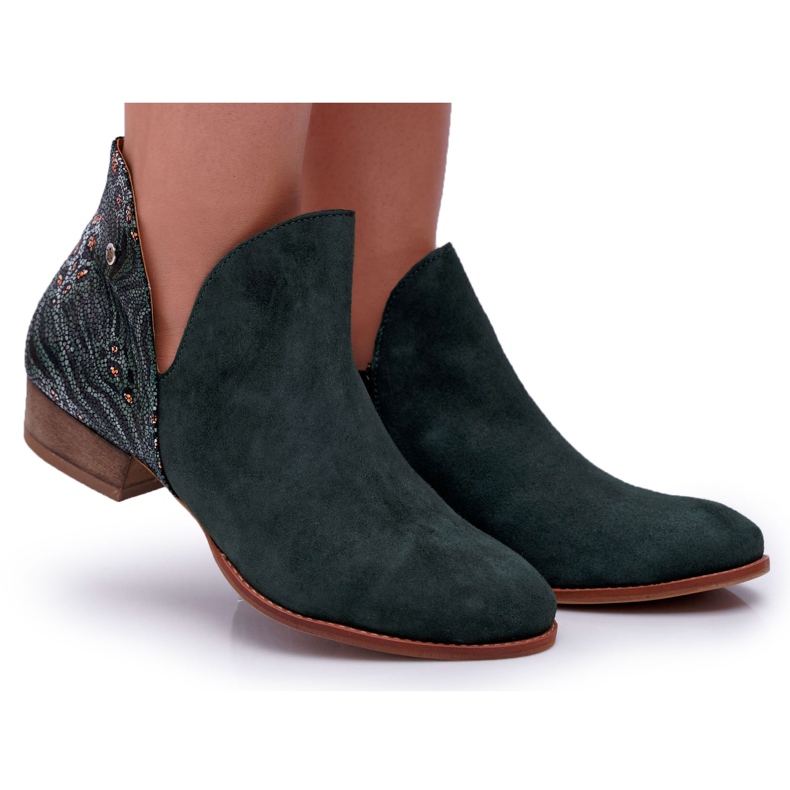 Bottines Plates Femme Maciejka Spring Cuir Vert 04091-19