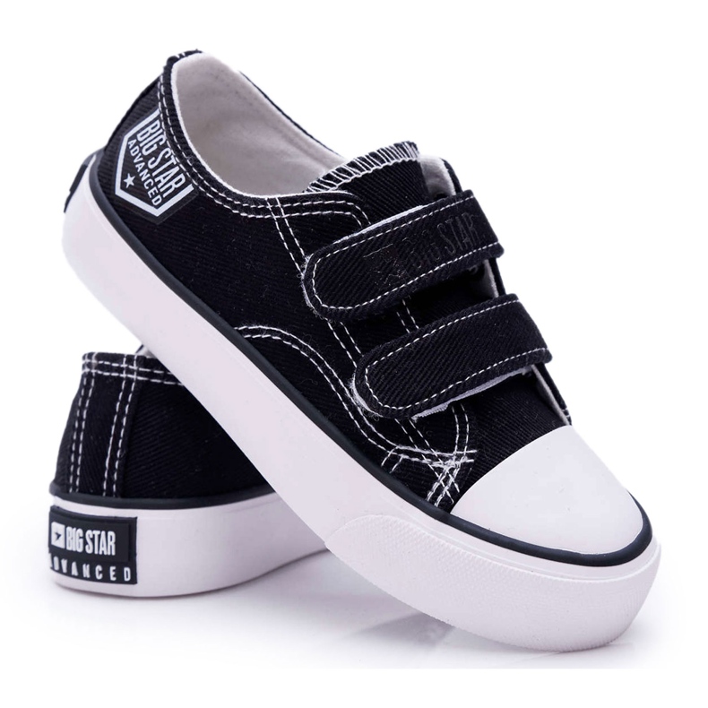 Chaussures Enfant Baskets Big Star Avec Velcro Noir FF374062 le noir