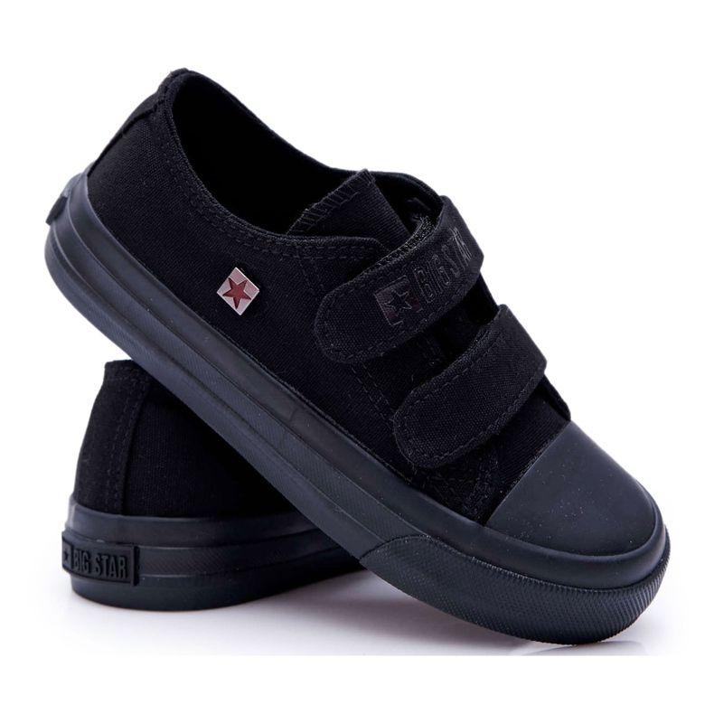 Chaussures Enfant Baskets Big Star Avec Velcro Noir FF374095 le noir