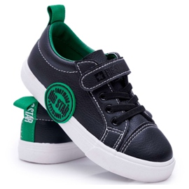 Chaussures Enfant Baskets Big Star Avec Velcro Noir FF374087