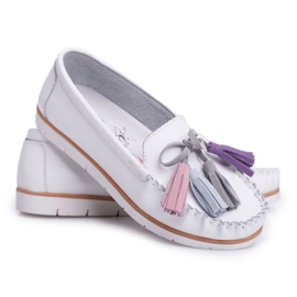EVE Mocassins Femme Cuir Blanc Bebbo