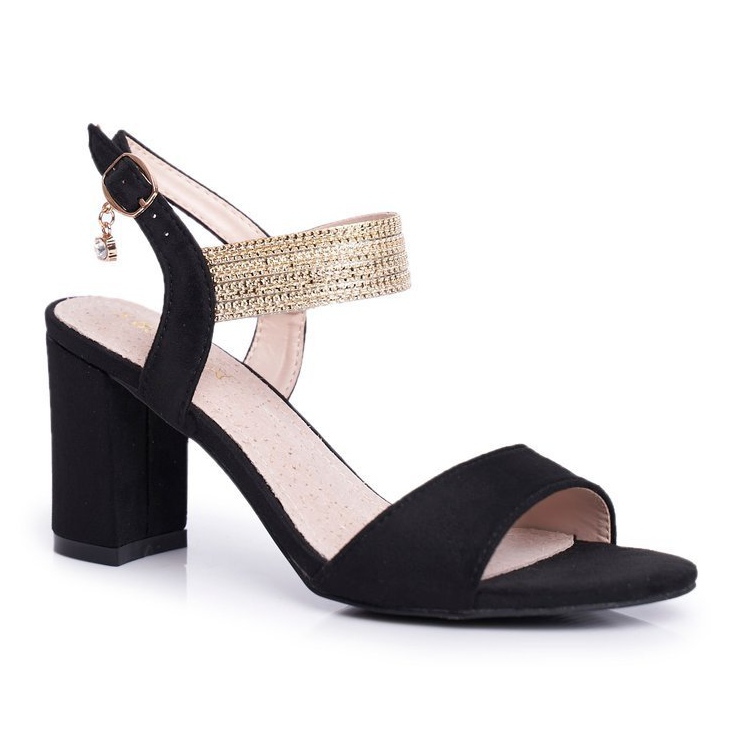 S.Barski Sandales À Talons Pour Femmes En Daim Noir Enjoy le noir