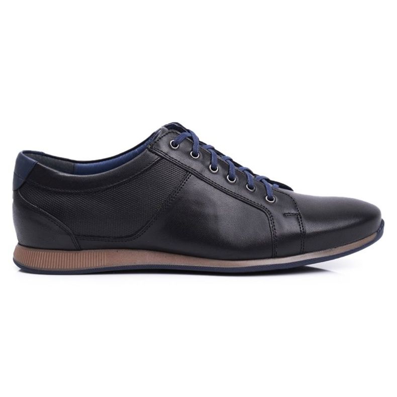 Chaussures Brogues Hommes Casual Nikopol Cuir Noir 1730 le noir
