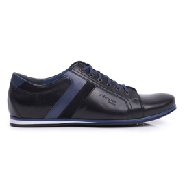 Chaussures Brogues Hommes Casual Nikopol Cuir Noir 1721 le noir