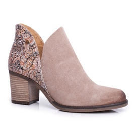 Bottines Femme Talon Maciejka Spring Cuir Beige 04492-04