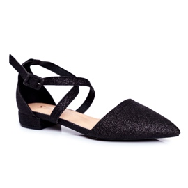 PS1 Ballerines pailletées pour femmes Spitz Black Vontare le noir