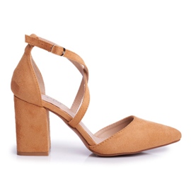 PS1 Escarpins pour femmes sur un talon à Spitz Camel Traffic brun