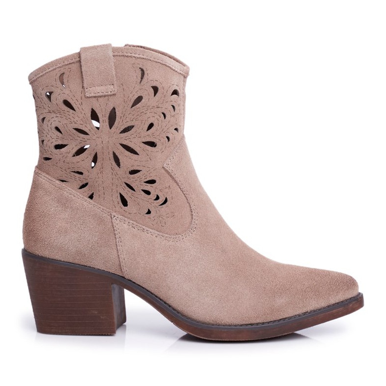 S.Barski Bottines Femme Cuir Beige Barski 12622