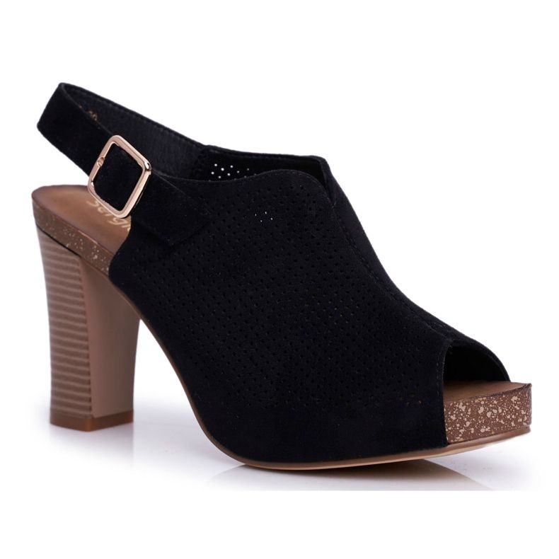 Sandales À Talons Hauts Pour Femmes Sergio Leone SK855 Noir Senillo le noir