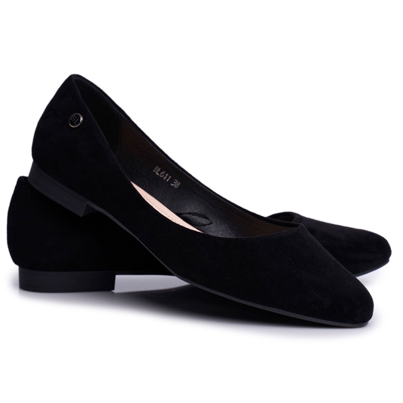Ballerines en daim pour femmes Sergio Leone BL611 Noir Nemsis le noir