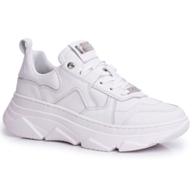Chaussures de sport en cuir pour femmes GOE Blanc FF2N3018