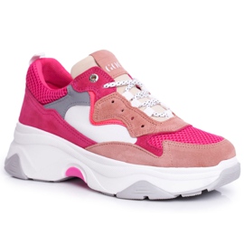 Chaussures de sport en cuir pour femmes GOE Rose FF2N3010 blanc