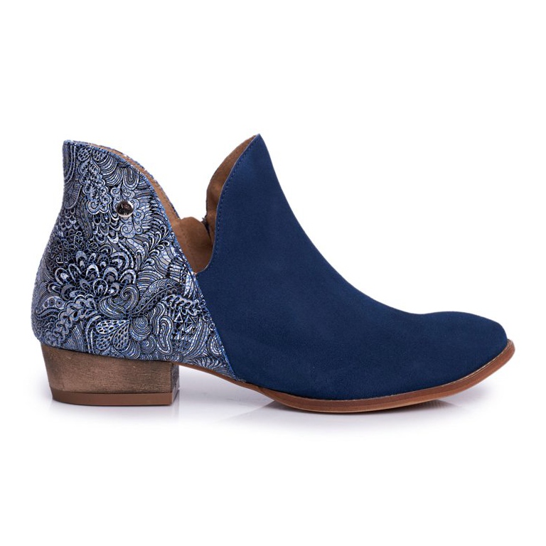 Bottines Plates Femme Maciejka Spring Cuir Bleu Marine 04091-47 Bottines Plates Femme Maciejka Spring Cuir Bleu Marine 04091-47