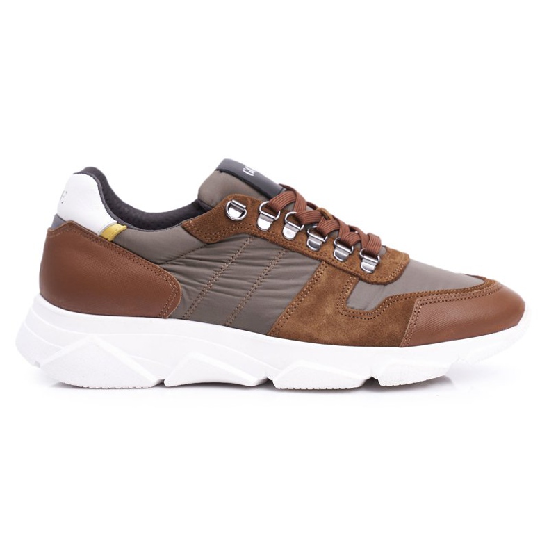 GOE Chaussures de sport pour hommes en cuir marron FF1N3021 brun GOE Chaussures de sport pour hommes en cuir marron FF1N3021 brun
