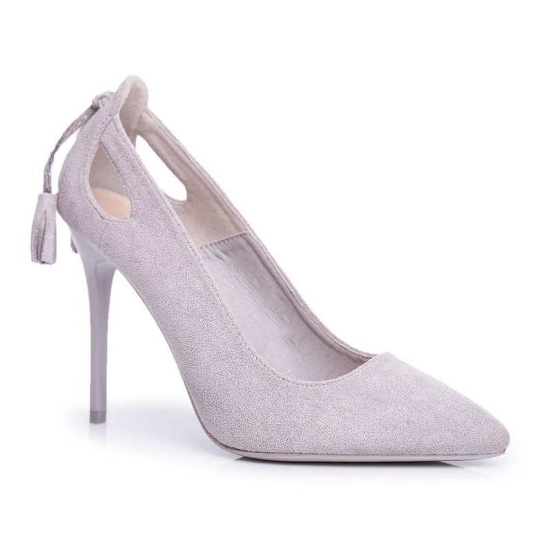 PS1 Escarpins Femme En Daim Avec Spitz Gris Leven